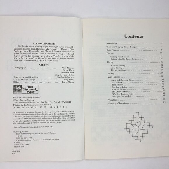 Vintage 1989 Stars And Stepping Stones Quilt Book Marsha McCloskey Pattern Ideas - Picture 2 of 9